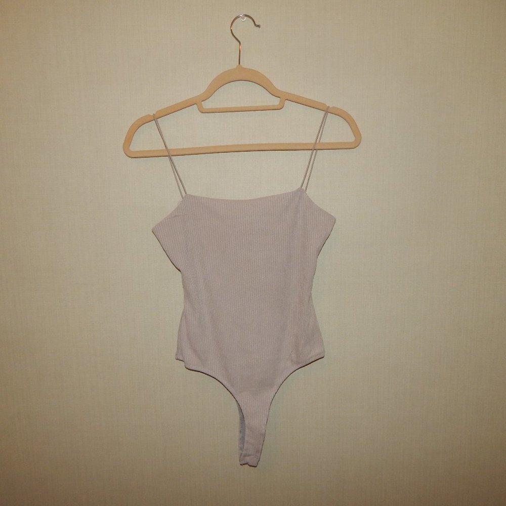 Ribbed Grey Bodysuit